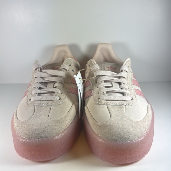 Adidas Sambae Wonder Quartz Women's Size 8.5 Cream Pink Leather Suede Sneakers - Picture 3 of 12